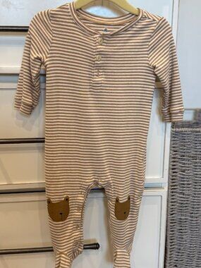 Baby Brannan GAP Cream & Beige Bear Onesie | 6-9M Size